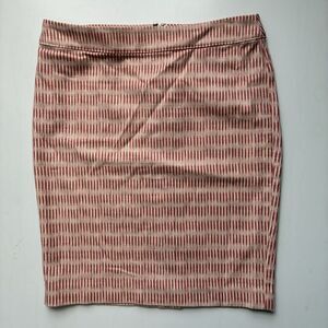 New Ann Taylor LOFT Pencil Skirt Size 12 Pink Coral Cream Office Business Career